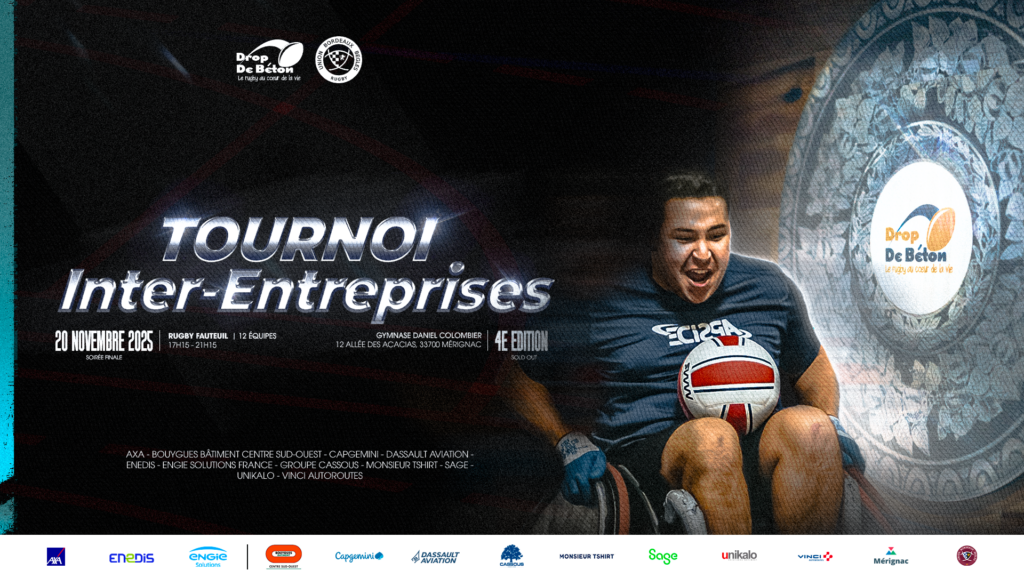 affiche tournoi inter-entreprises rugby fauteuil